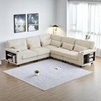 102.75  Corduroy L-Shaped Modular Sectional Sofa with Storage and Cup Holder