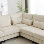 102.75  Corduroy L-Shaped Modular Sectional Sofa with Storage and Cup Holder