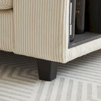 102.75  Corduroy L-Shaped Modular Sectional Sofa with Storage and Cup Holder