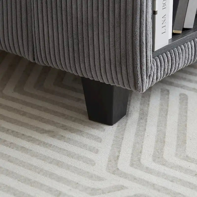 102.75  Corduroy L-Shaped Modular Sectional Sofa with Storage and Cup Holder