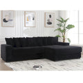 111  Corduroy L-Shaped Sectional Sofa with Oversized Right Chaise