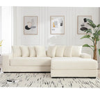 111  Corduroy L-Shaped Sectional Sofa with Oversized Right Chaise