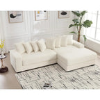 111  Corduroy L-Shaped Sectional Sofa with Oversized Right Chaise