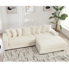 111  Corduroy L-Shaped Sectional Sofa with Oversized Right Chaise