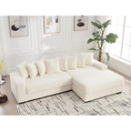 111  Corduroy L-Shaped Sectional Sofa with Oversized Right Chaise