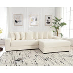 111  Corduroy L-Shaped Sectional Sofa with Oversized Right Chaise
