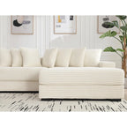 111  Corduroy L-Shaped Sectional Sofa with Oversized Right Chaise