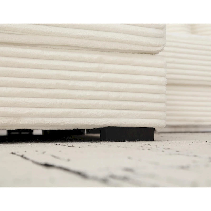 111  Corduroy L-Shaped Sectional Sofa with Oversized Right Chaise