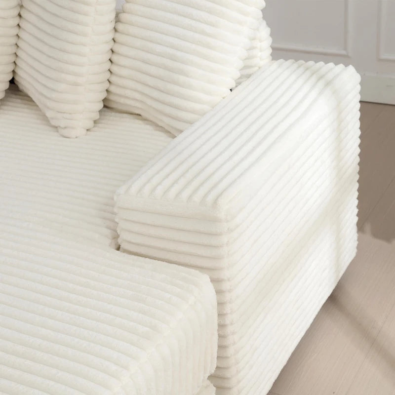 111  Corduroy L-Shaped Sectional Sofa with Oversized Right Chaise