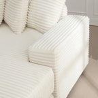 111  Corduroy L-Shaped Sectional Sofa with Oversized Right Chaise