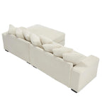 111  Corduroy L-Shaped Sectional Sofa with Oversized Right Chaise