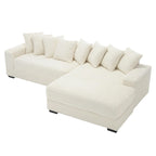111  Corduroy L-Shaped Sectional Sofa with Oversized Right Chaise