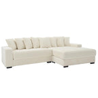 111  Corduroy L-Shaped Sectional Sofa with Oversized Right Chaise