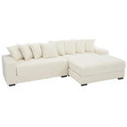 111  Corduroy L-Shaped Sectional Sofa with Oversized Right Chaise