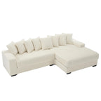 111  Corduroy L-Shaped Sectional Sofa with Oversized Right Chaise