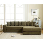 111  Corduroy L-Shaped Sectional Sofa with Oversized Right Chaise