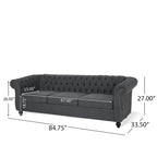 Chesterfield Button Tufted 3-seater Sofa with Nailheads