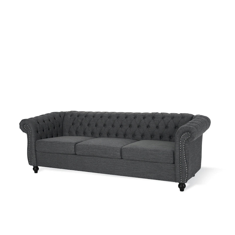 Chesterfield Button Tufted 3-seater Sofa with Nailheads