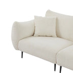 64  Classic Fabric 2-Seater Sofa with Wood Frame & 2 Pillows