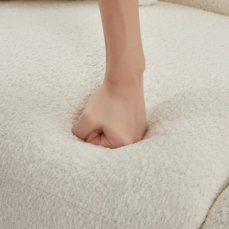 64  Classic Fabric 2-Seater Sofa with Wood Frame & 2 Pillows