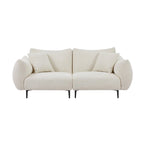64  Classic Fabric 2-Seater Sofa with Wood Frame & 2 Pillows