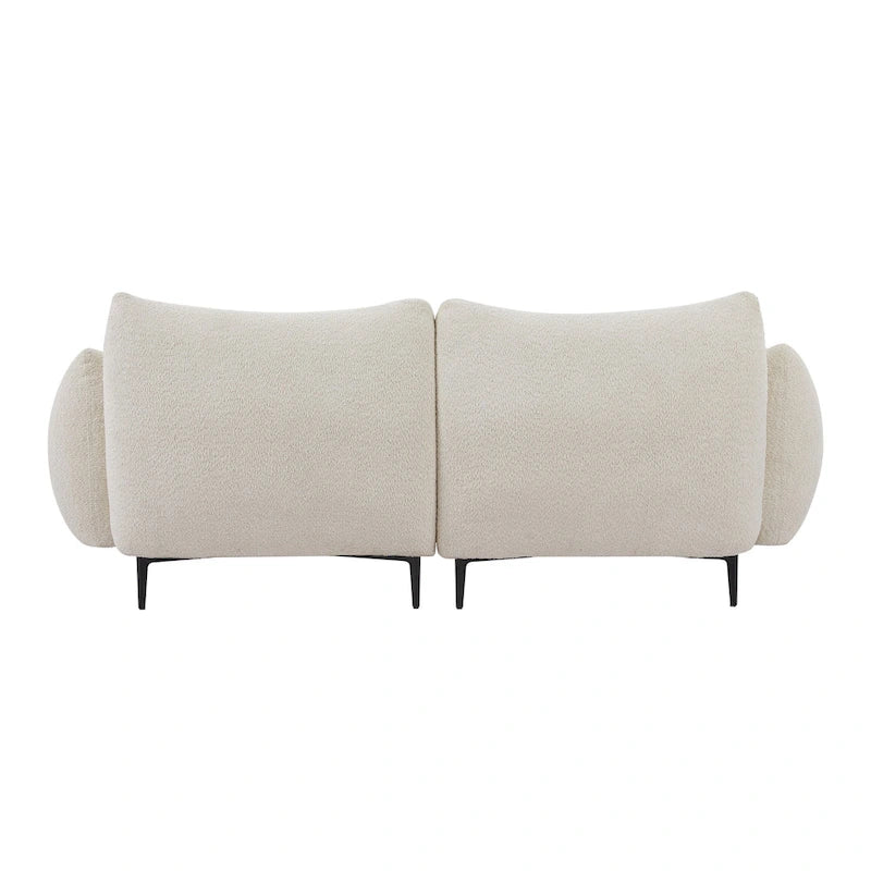 64  Classic Fabric 2-Seater Sofa with Wood Frame & 2 Pillows