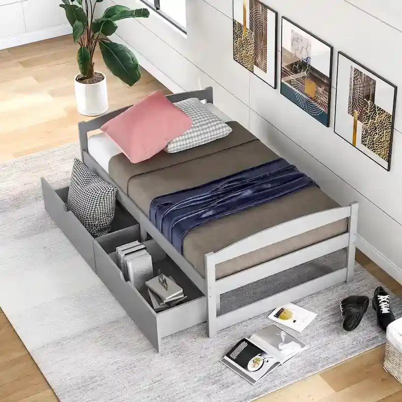 Twin size platform bed
