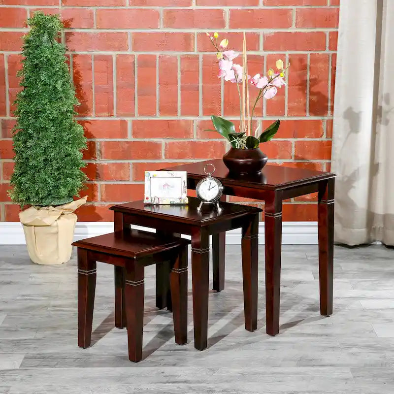 DTY Indoor Living Golden 3-Piece Nesting Table Set