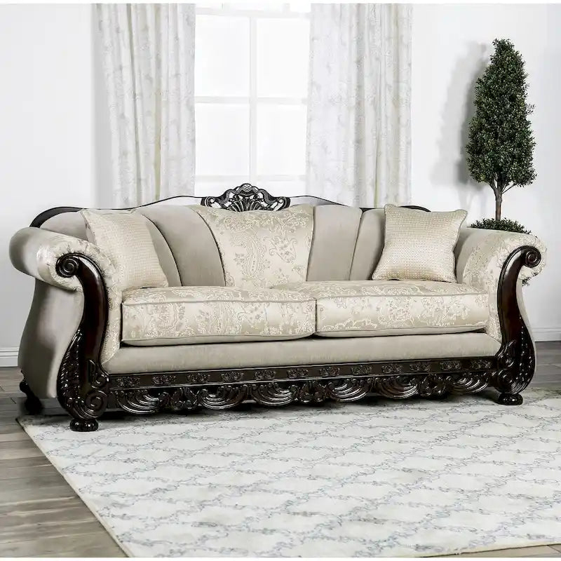 Dikic Traditional Chenille Upholstered Sofa by Furniture of America