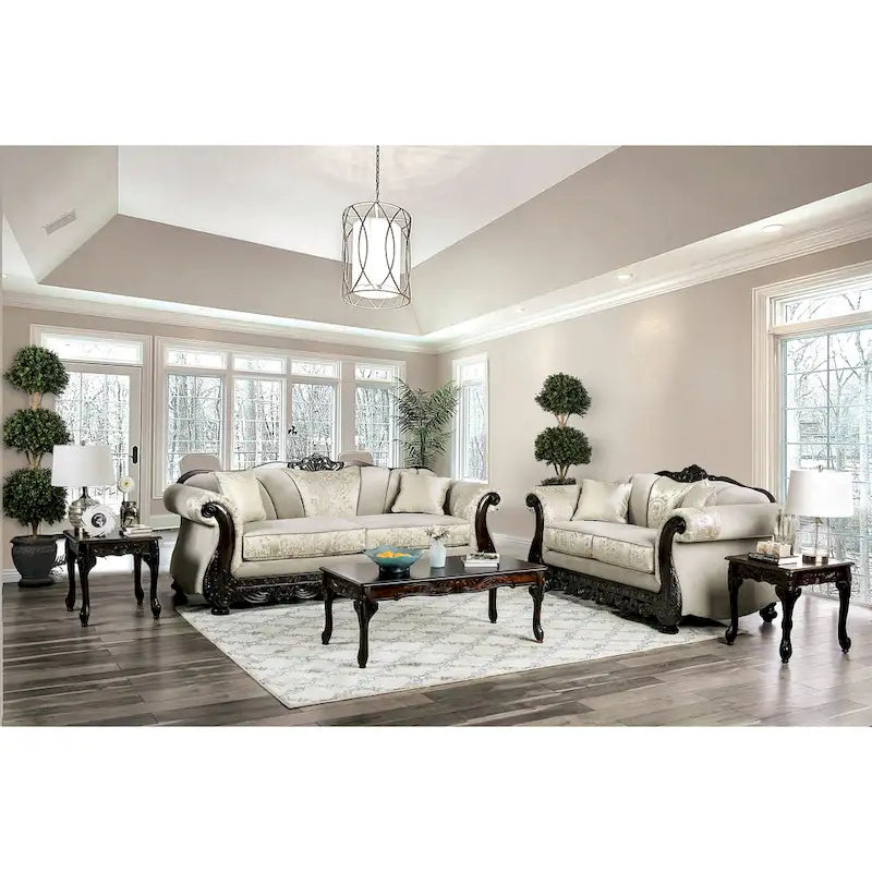 Dikic Traditional Chenille Upholstered Sofa by Furniture of America