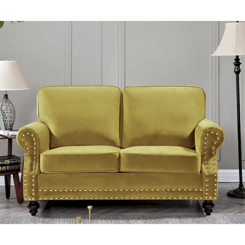 Ramos Nailhead Velvet Loveseat