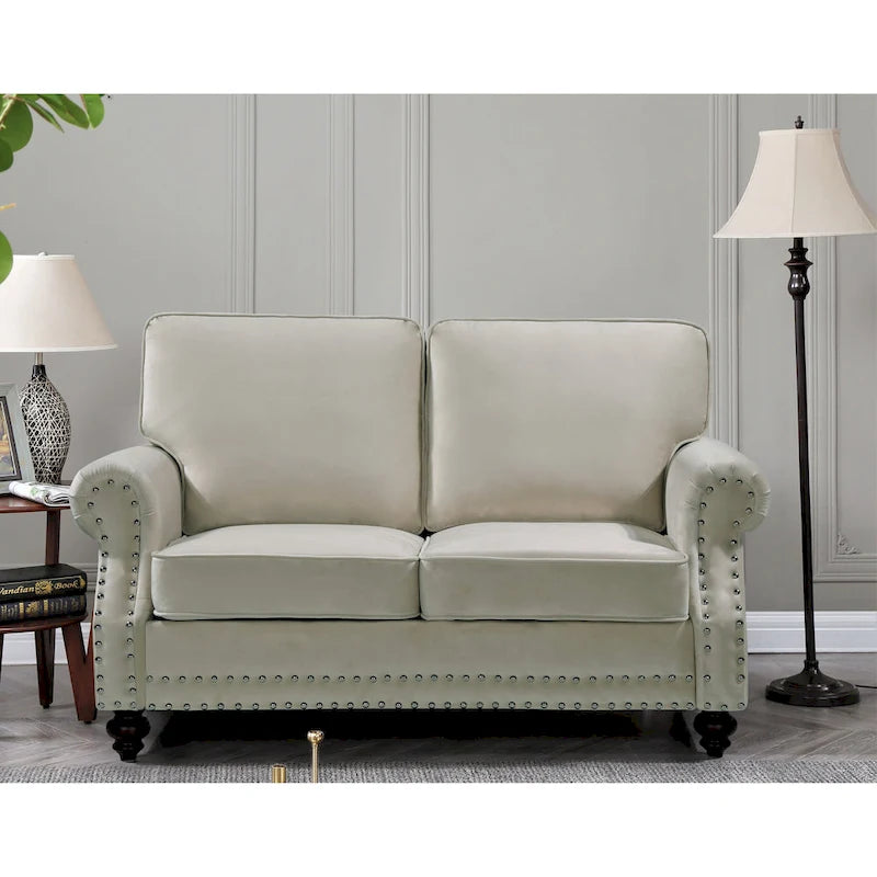 Ramos Nailhead Velvet Loveseat