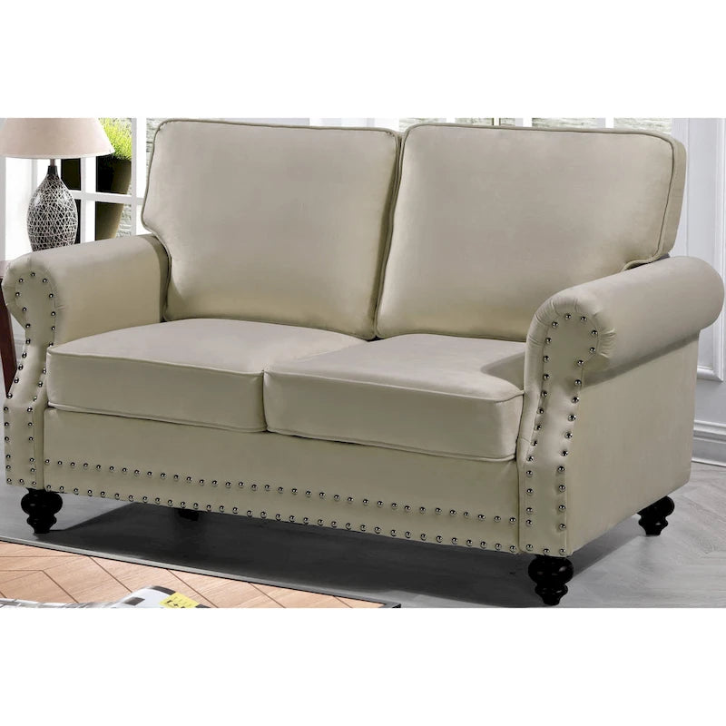 Ramos Nailhead Velvet Loveseat