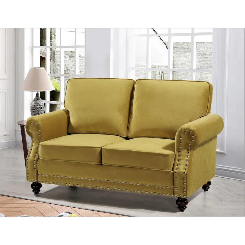 Ramos Nailhead Velvet Loveseat