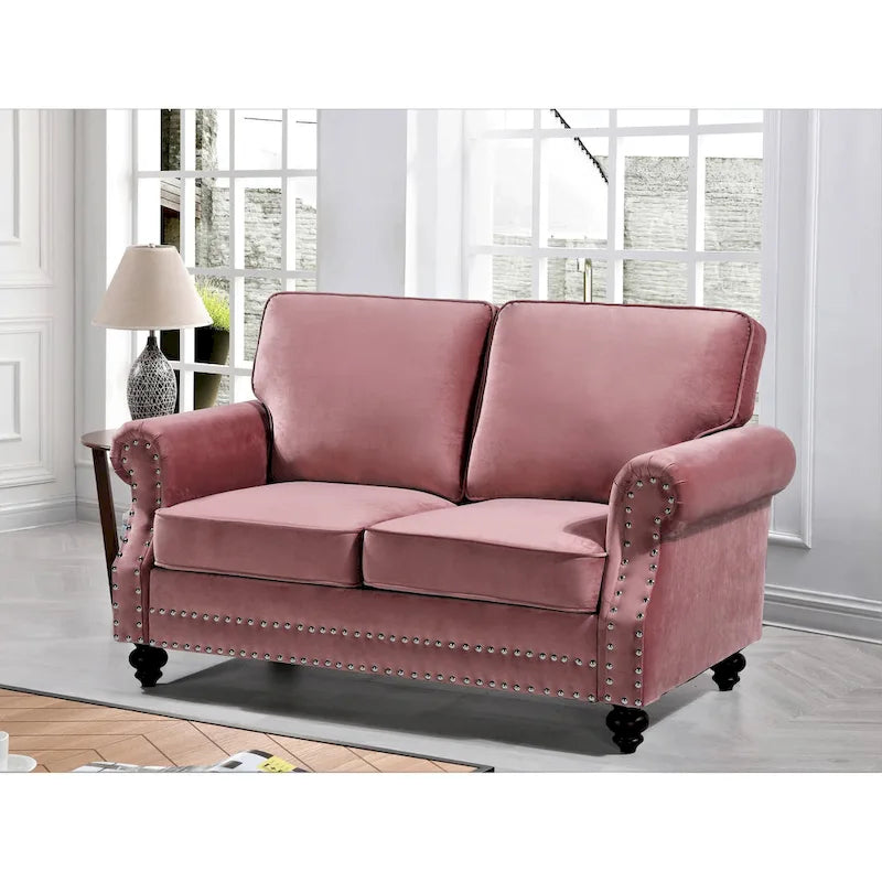 Ramos Nailhead Velvet Loveseat