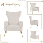 2 Set Velvet Accent Chair Upholstered Living Room Arm Chair