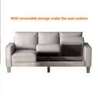 Modern Living Room Furniture Sofa in Beige Fabric