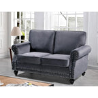 Suffield Velvet Nailhead Loveseat