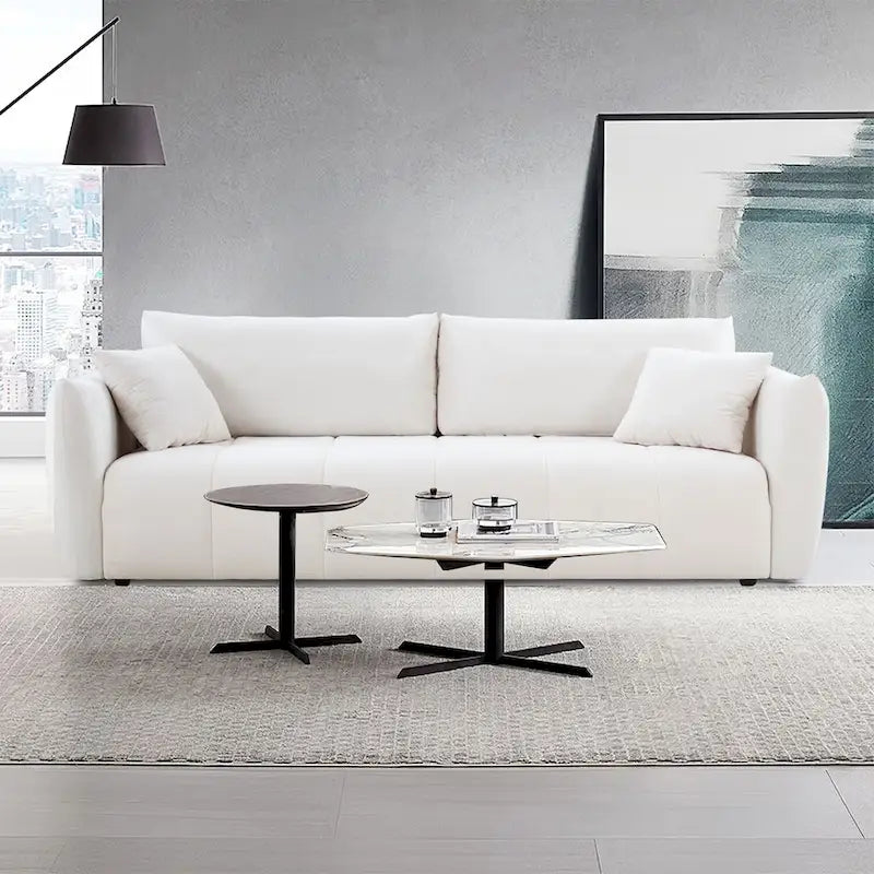 W85in Modern Upholstered 3 Seater Fabric Couch Sofa for Living Room