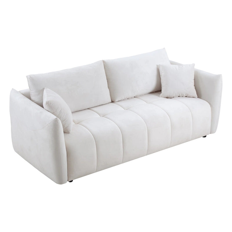 W85in Modern Upholstered 3 Seater Fabric Couch Sofa for Living Room