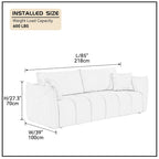 W85in Modern Upholstered 3 Seater Fabric Couch Sofa for Living Room