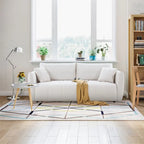 W85in Modern Upholstered 3 Seater Fabric Couch Sofa for Living Room