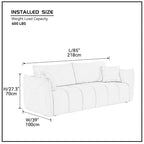 W85in Modern Upholstered 3 Seater Fabric Couch Sofa for Living Room