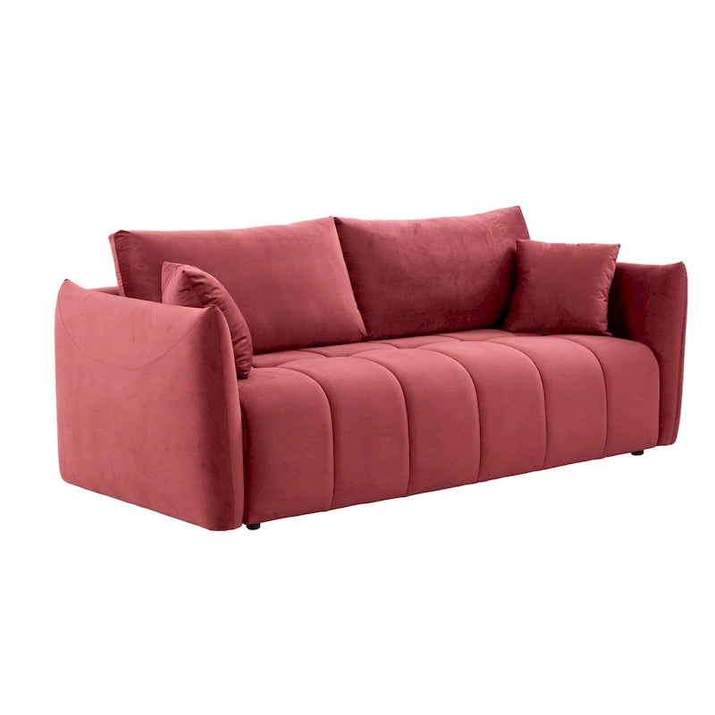 W85in Modern Upholstered 3 Seater Fabric Couch Sofa for Living Room