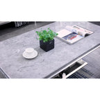 Modern Coffee Table with Stainless Steel Base 48 inches Rectangular Coffee Table with Sturdy Metal Frame for Living Room