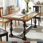 Eleanor 78-inch Oak Dining Table with Turned Leg Trestle Base by iNSPIRE Q Classic