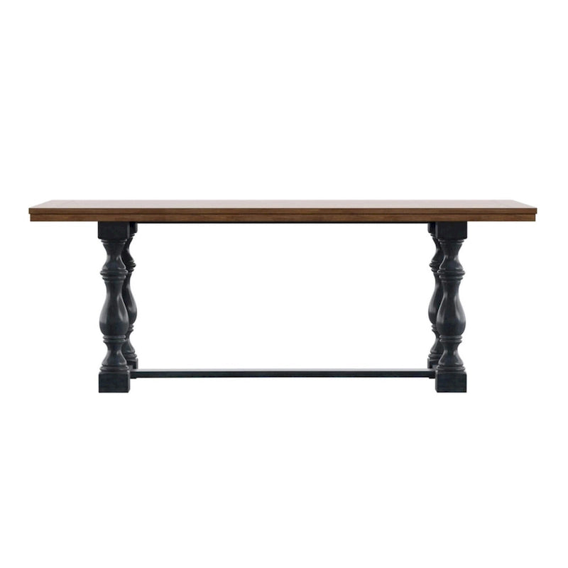 Eleanor 78-inch Oak Dining Table with Turned Leg Trestle Base by iNSPIRE Q Classic