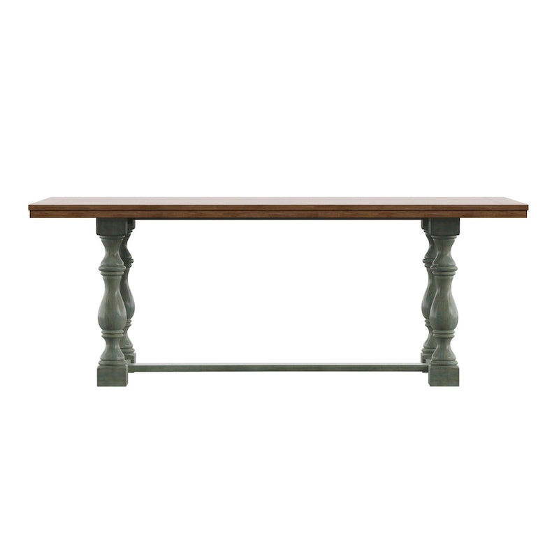 Eleanor 78-inch Oak Dining Table with Turned Leg Trestle Base by iNSPIRE Q Classic