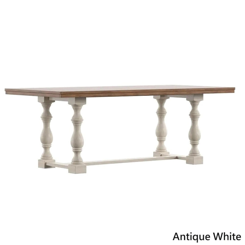 Eleanor 78-inch Oak Dining Table with Turned Leg Trestle Base by iNSPIRE Q Classic