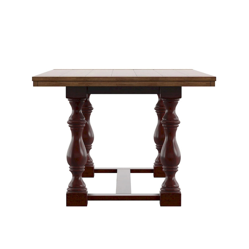 Eleanor 78-inch Oak Dining Table with Turned Leg Trestle Base by iNSPIRE Q Classic